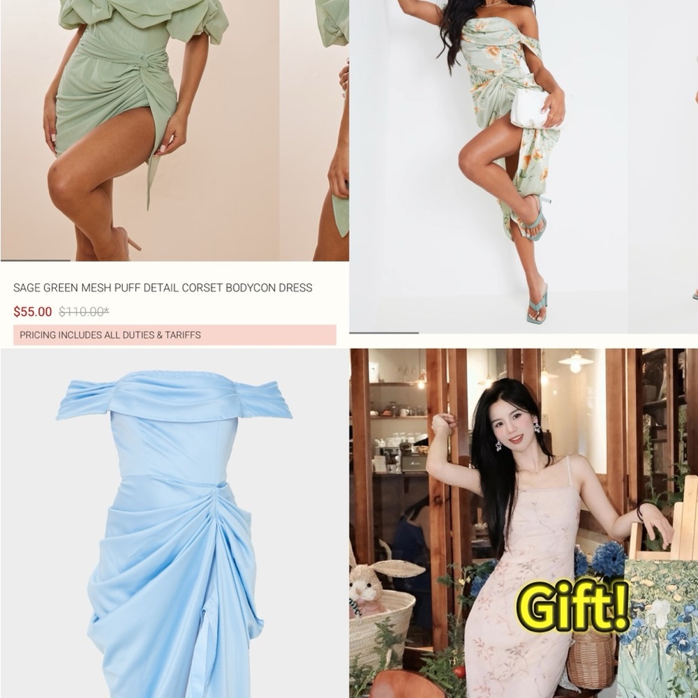 BUNDLE NWOT PTL PrettyLittleThings 3 Dresses Summer Bodycon Size 2